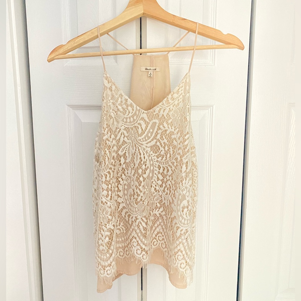Cream Lace Tank Top